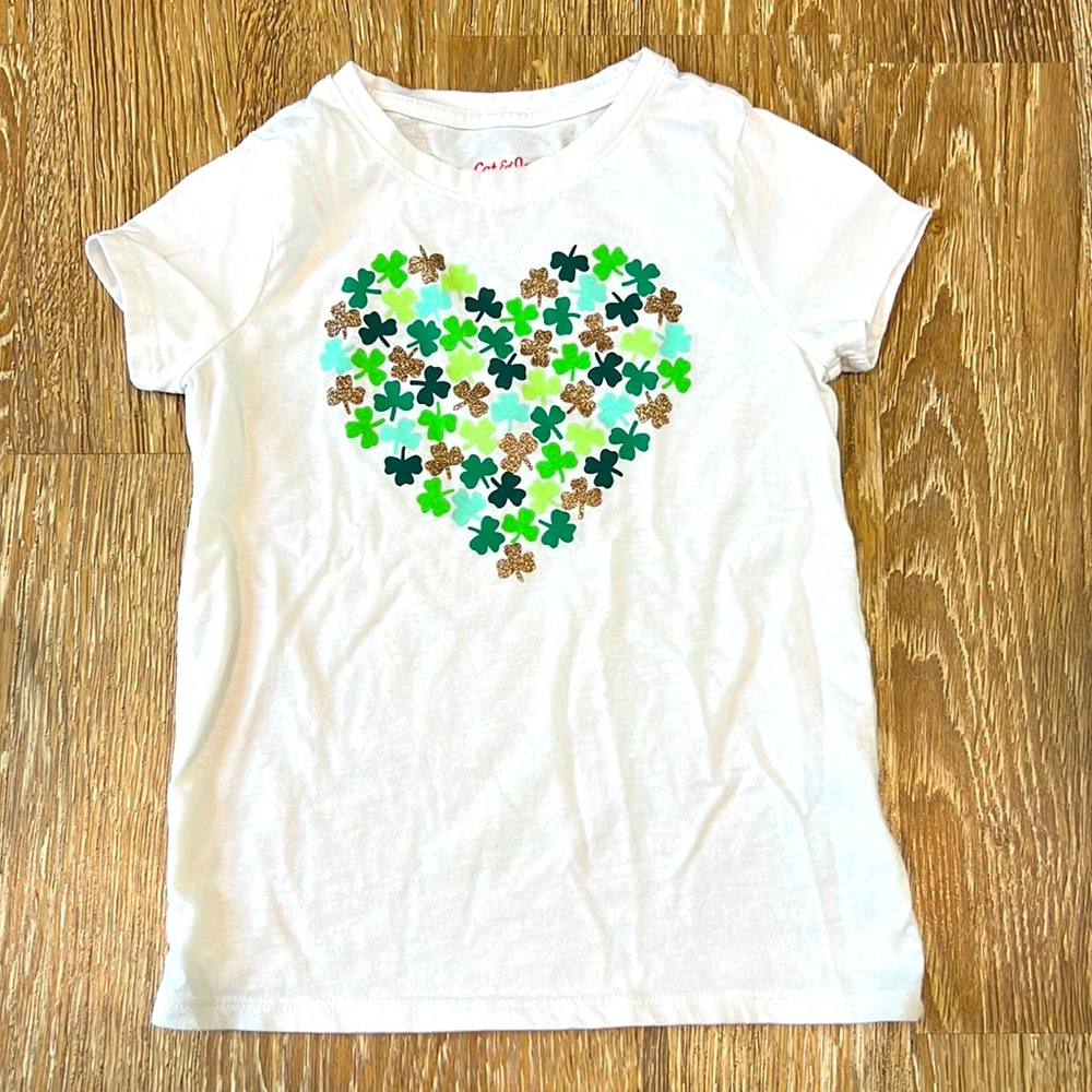 Cat & Jack girls shamrock tee